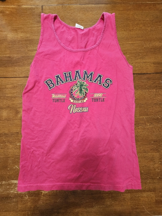 Caribbean Tops - Caribbean Hot Pink Bahamas Graphic Tank Top